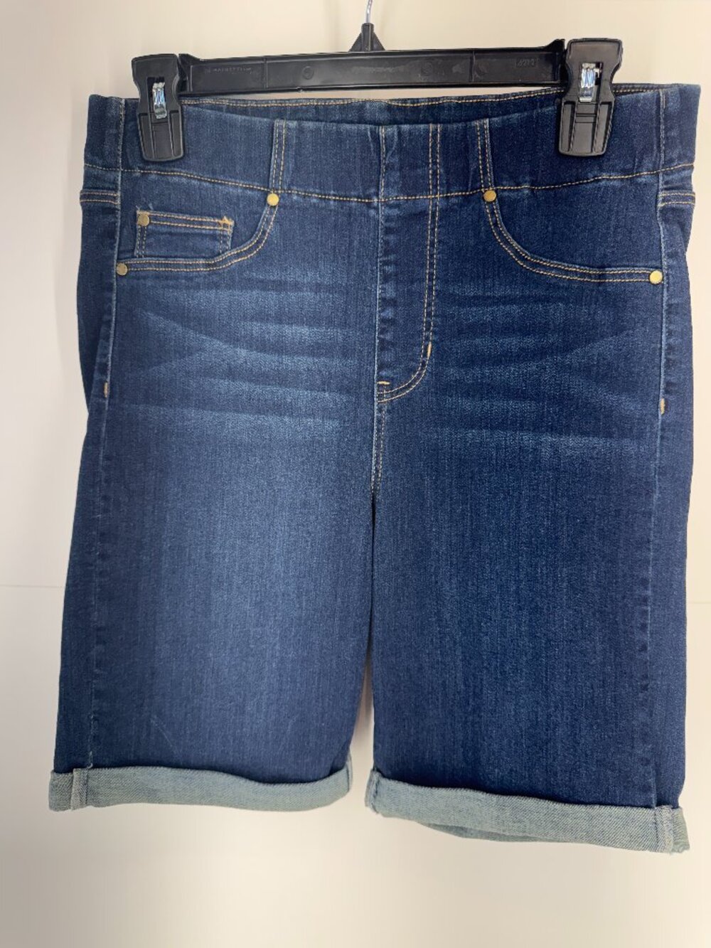 Liverpool Los Angeles The Bermuda Pull-On Denim Shorts in Dark Wash
